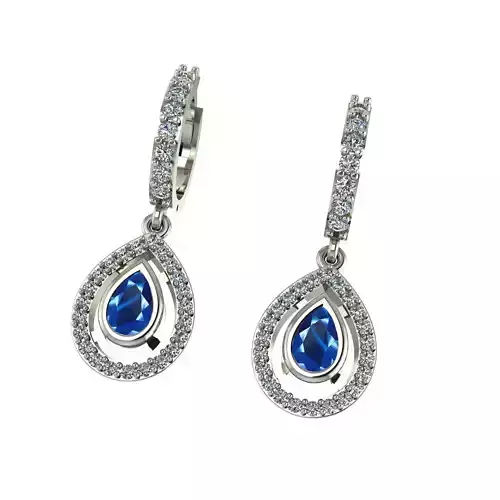 Diamond Pear Earring 3D print model
