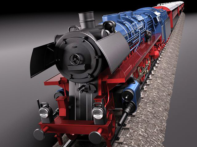 Steam Train Express F-series BR 03 10 1950 3D Model 3D model_1