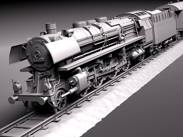 Steam Train Express F-series BR 03 10 1950 3D Model 3D model_7