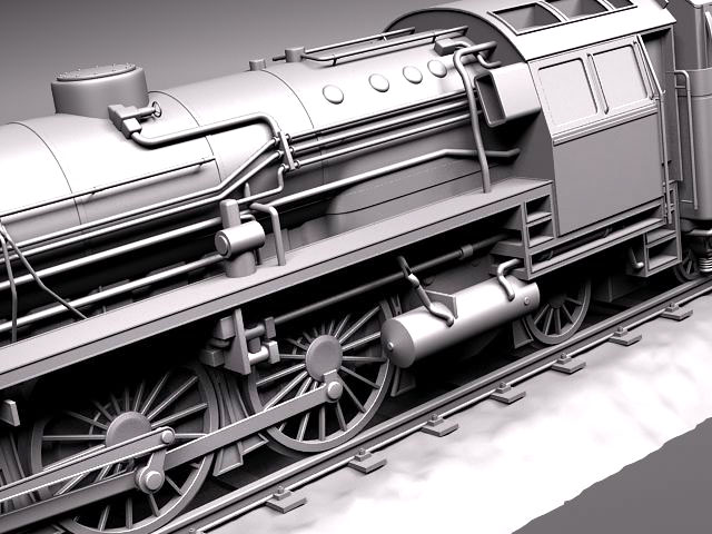 Steam Train Express F-series BR 03 10 1950 3D Model 3D model_8