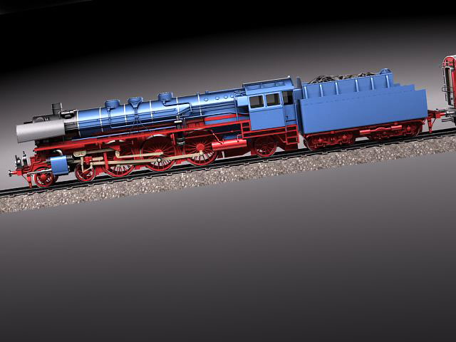 Steam Train Express F-series BR 03 10 1950 3D Model 3D model_3