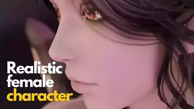 Realistic Female Character Low-poly 3D model