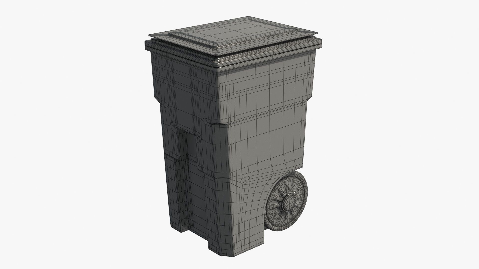 Plastic Trash Bin 2 COLORS Low-poly 3D model_15