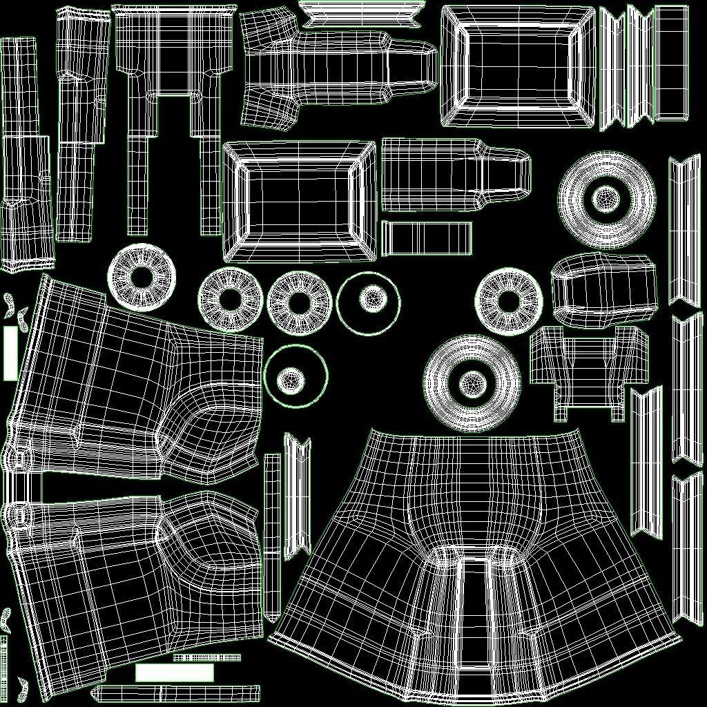Plastic Trash Bin 2 COLORS Low-poly 3D model_16