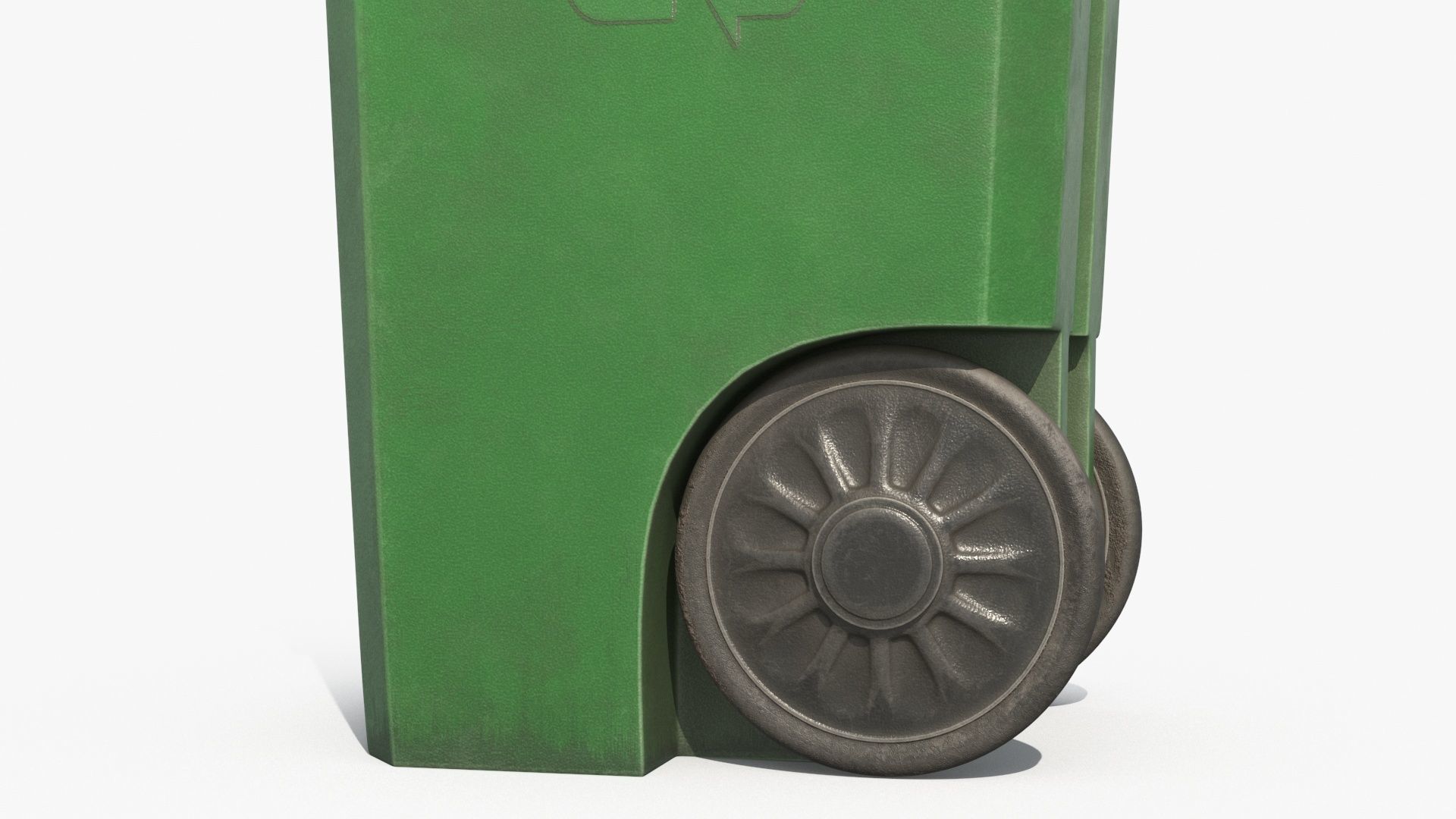 Plastic Trash Bin 2 COLORS Low-poly 3D model_4