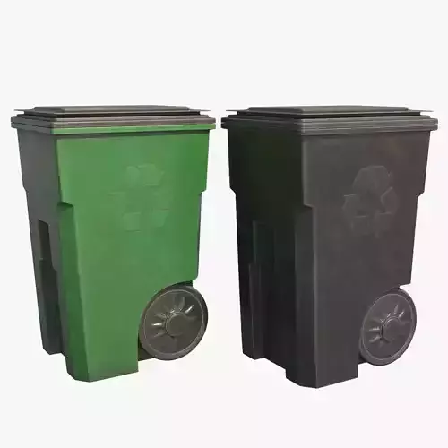 Plastic Trash Bin 2 COLORS Low-poly 3D model Plastic Trash Bin 2 COLORS Low-poly 3D model