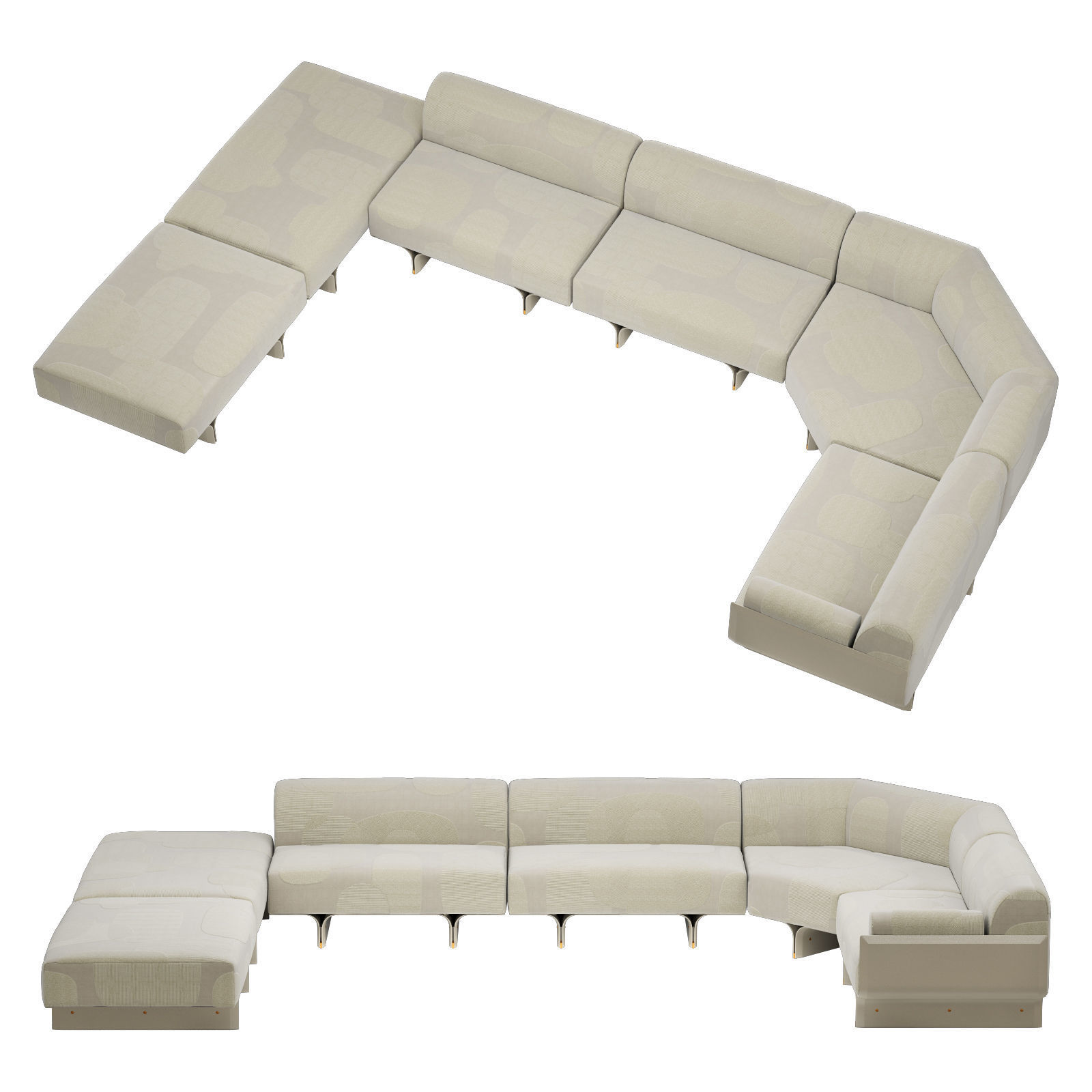 Gallotti and radice stami sofa plus composition 3 3D model_3