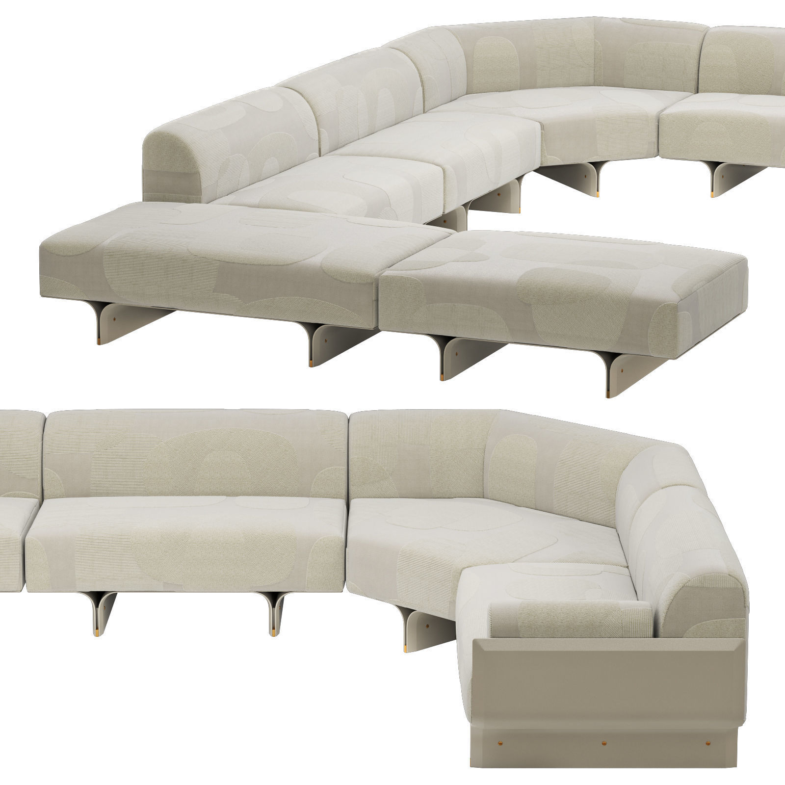 Gallotti and radice stami sofa plus composition 3 3D model_5