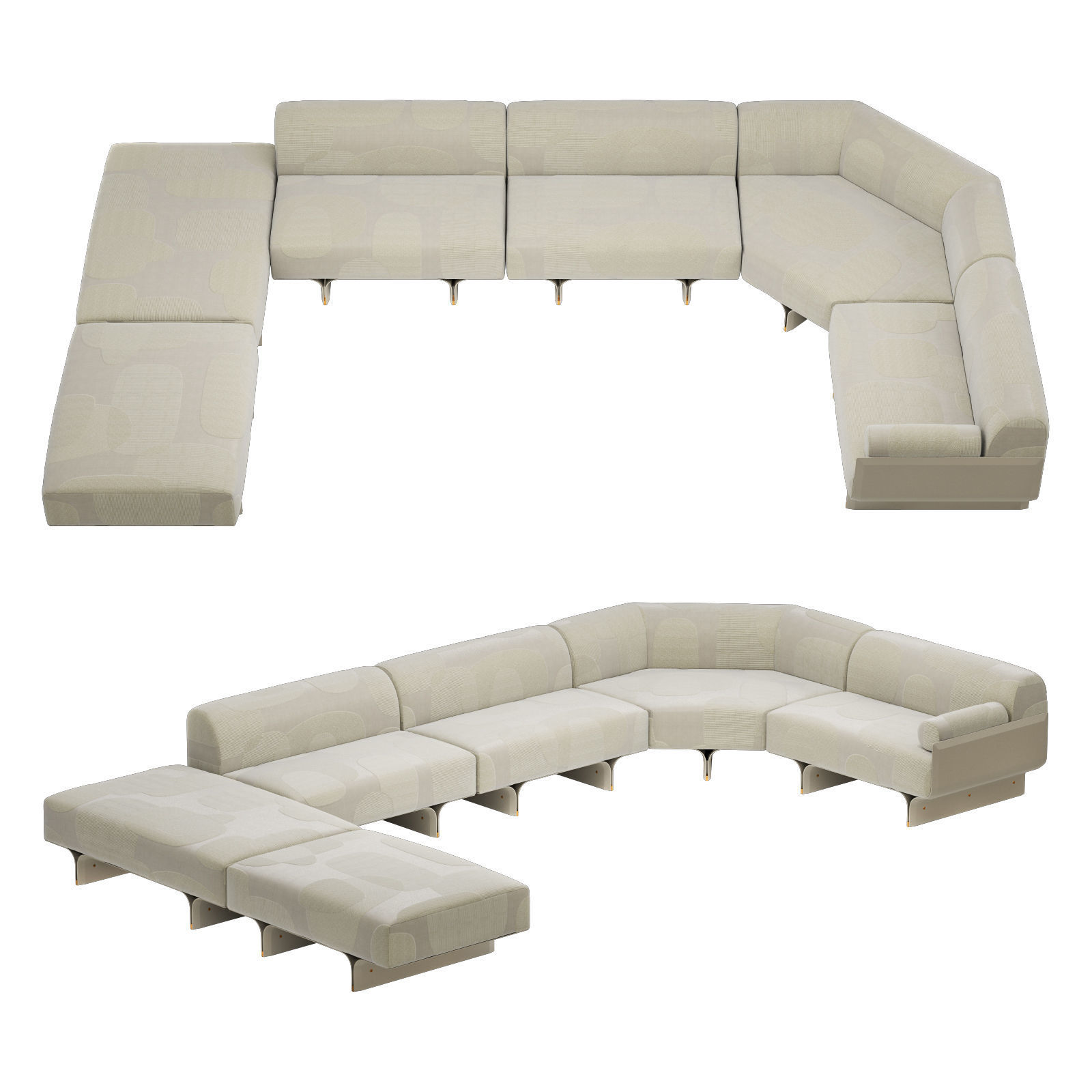 Gallotti and radice stami sofa plus composition 3 3D model_2