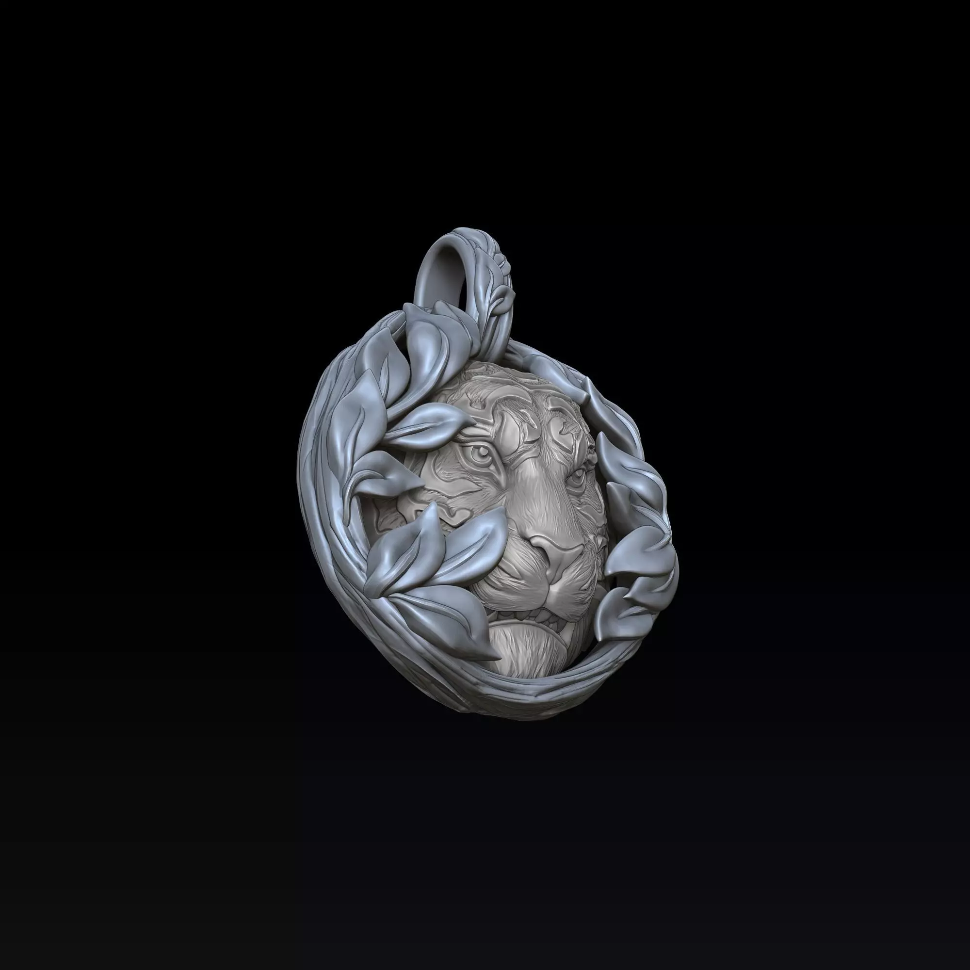 Tiger In Nature Pendant 3D print model_9