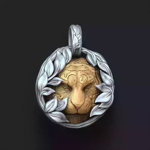Tiger In Nature Pendant 3D print model