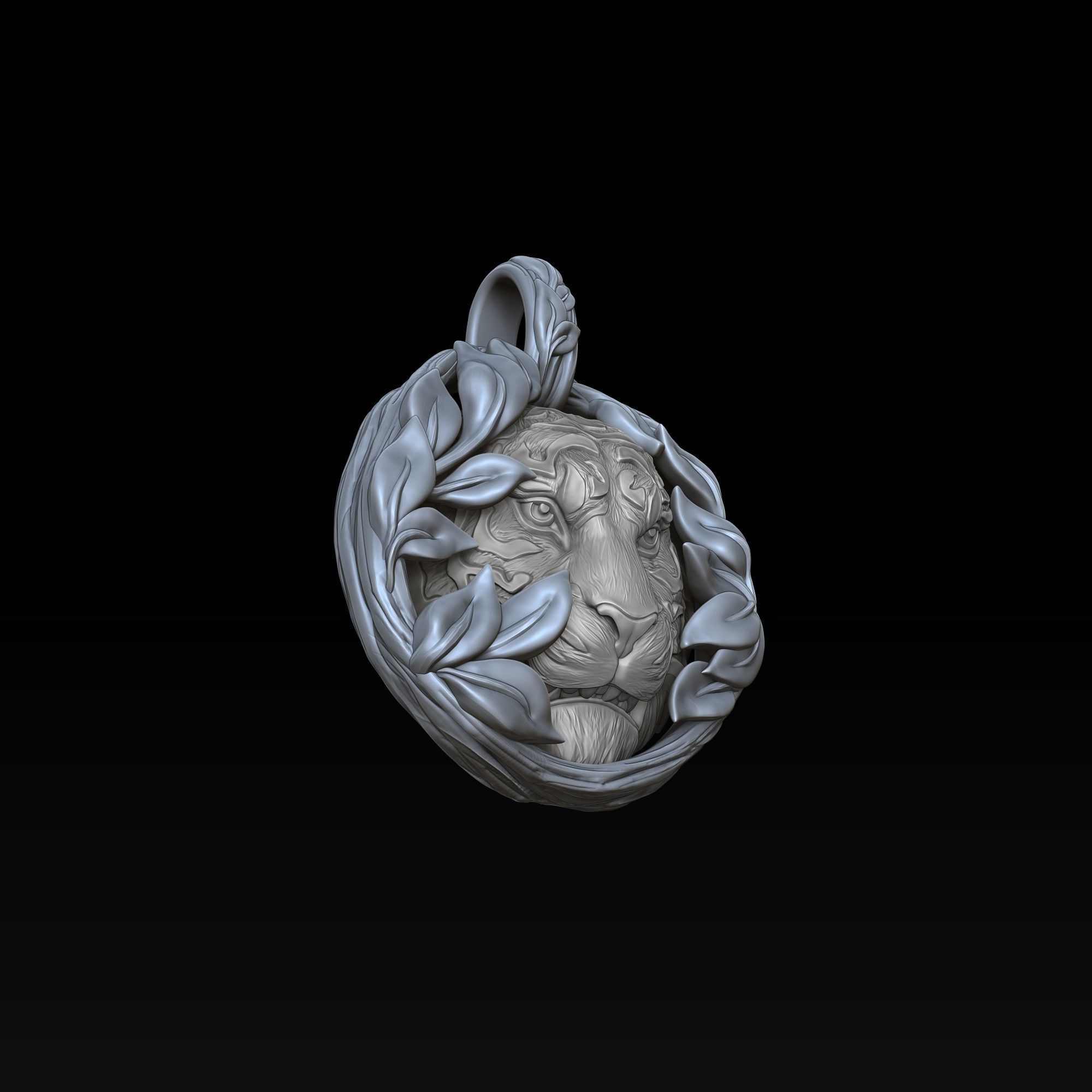 Tiger In Nature Pendant 3D print model_1