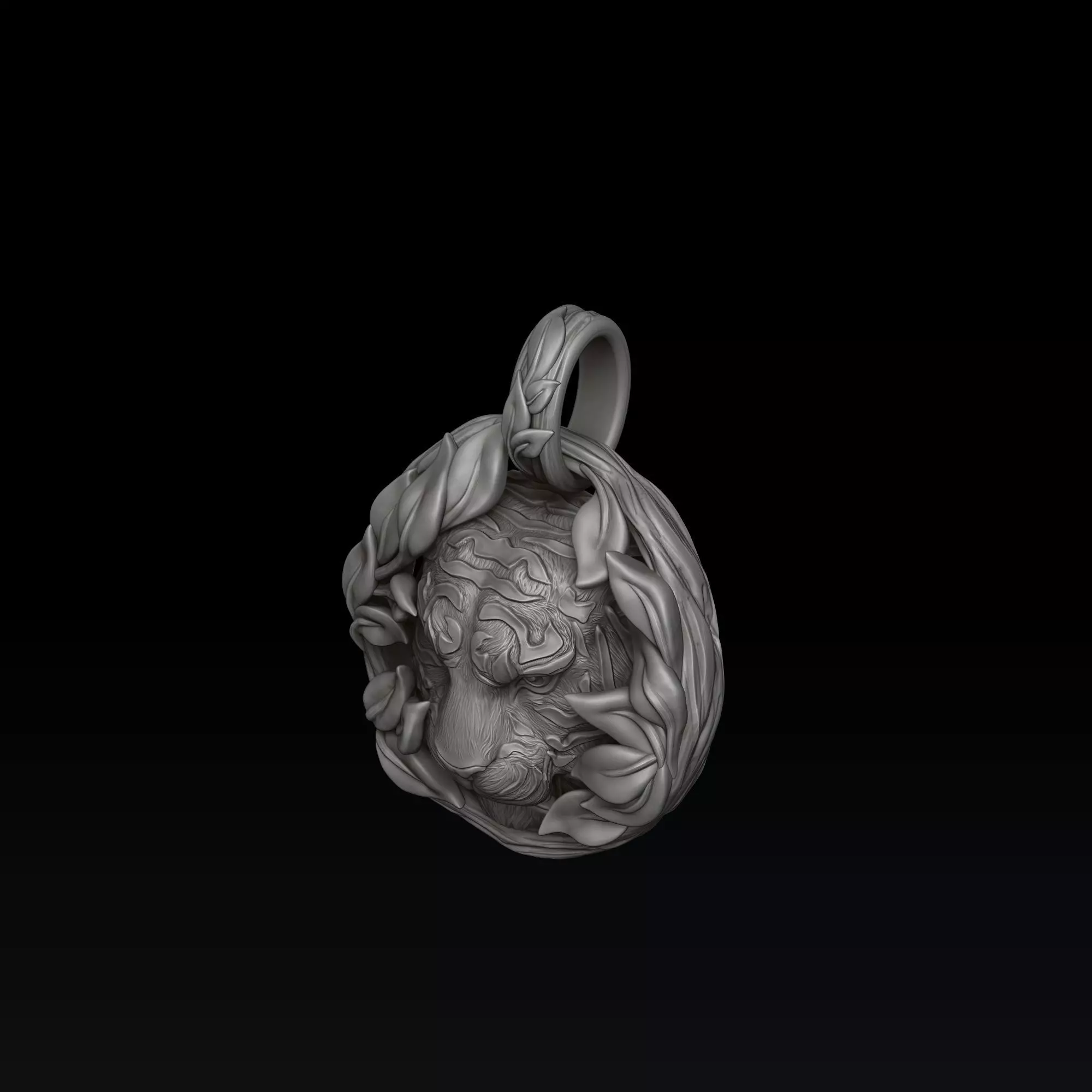 Tiger In Nature Pendant 3D print model_8