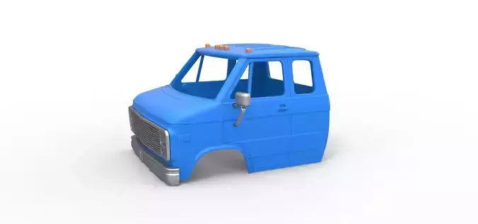 Shell of Vintage Transporter truck V2 Scale 1 to 25 3D print model