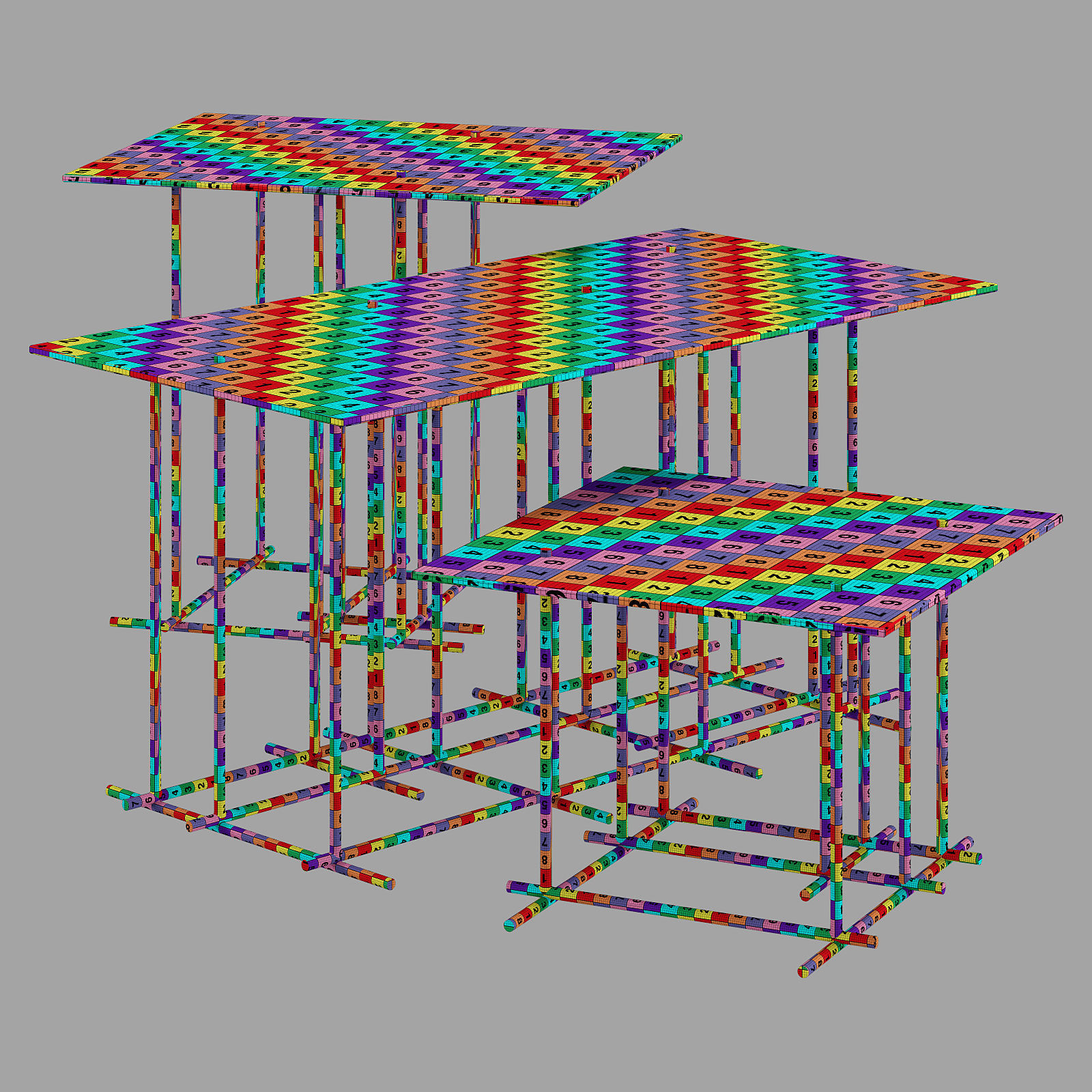 Gallotti and radice tetris coffee tables set 1 3D model_6