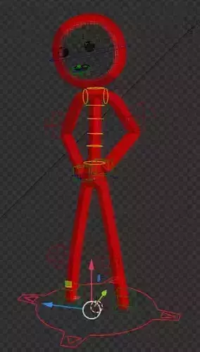 Stickman Character Tooned 3D 3D model