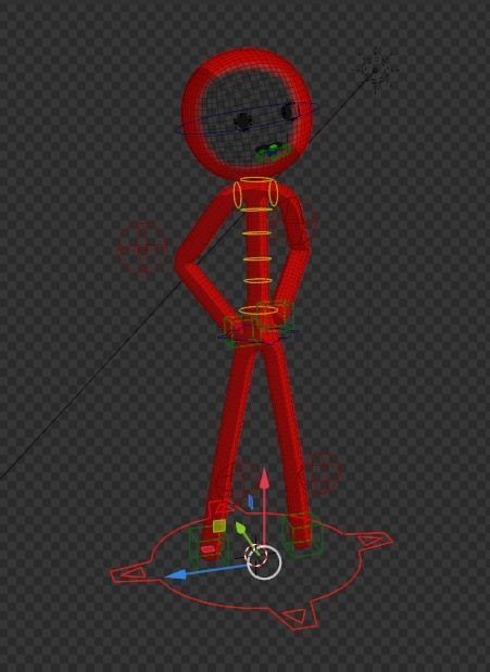 Stickman Character Tooned 3D 3D model_1