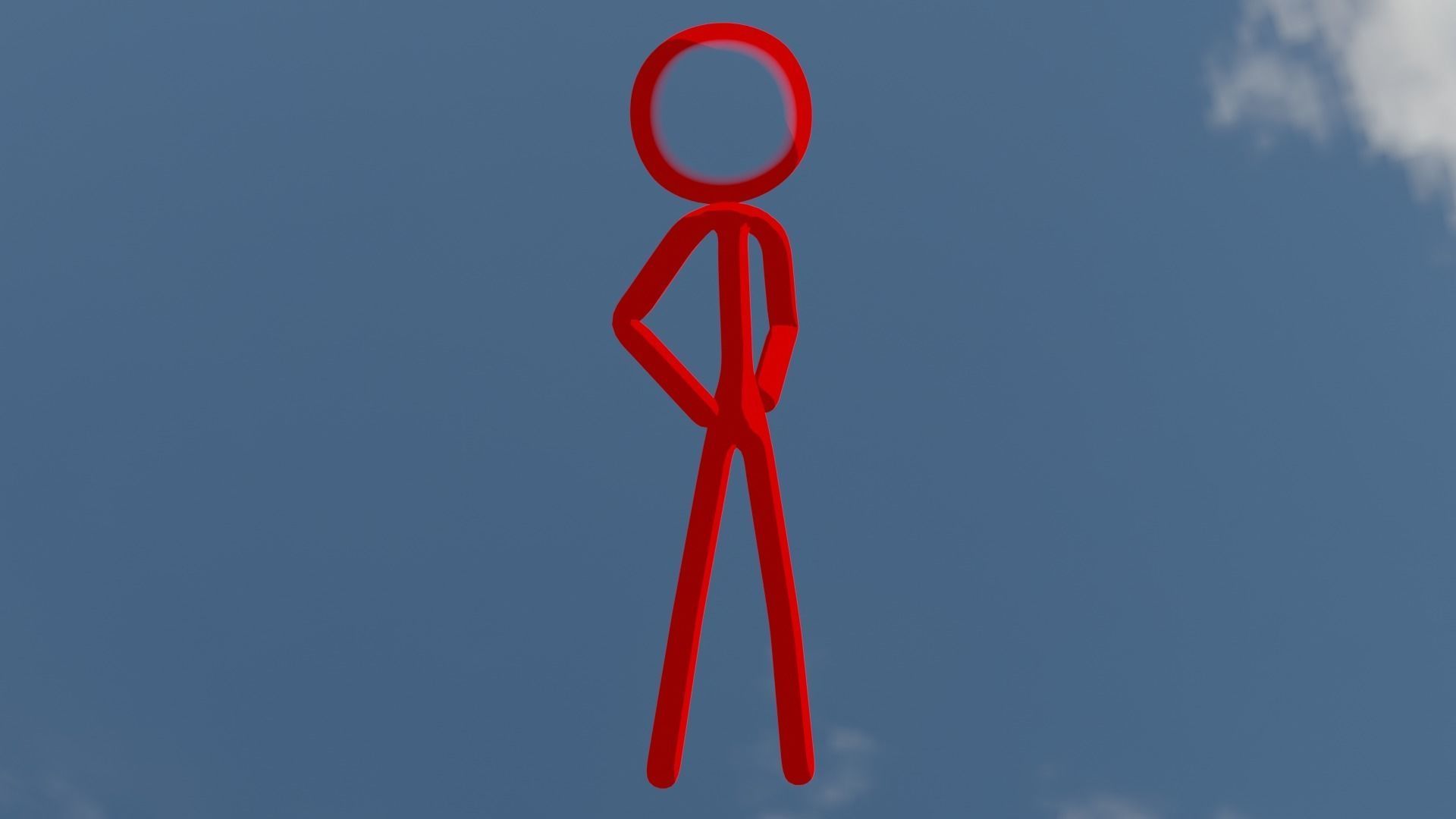Stickman Character Tooned 3D 3D model_13