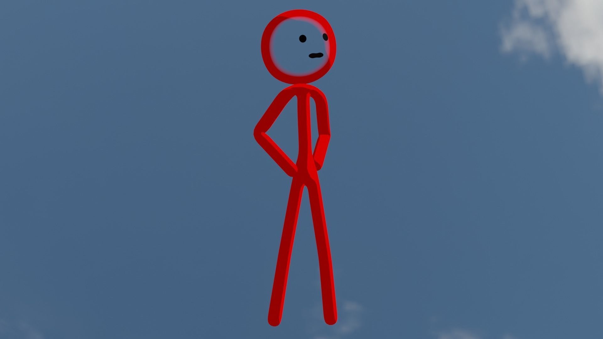 Stickman Character Tooned 3D 3D model_12