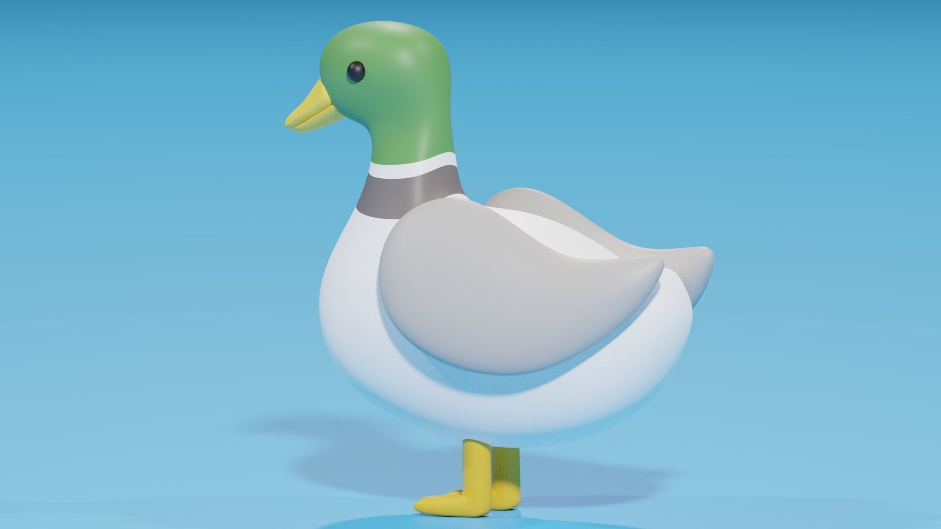Cartoon Duck 3D model_3
