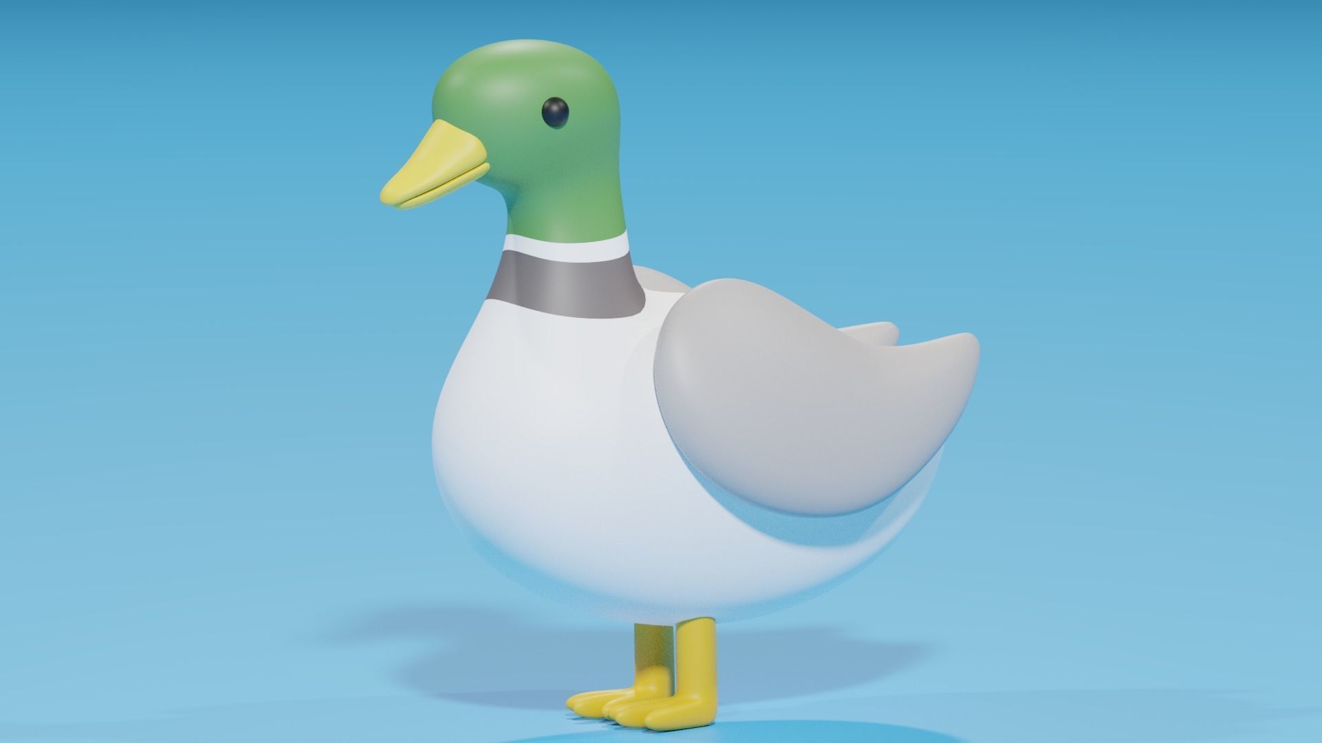 Cartoon Duck 3D model_1