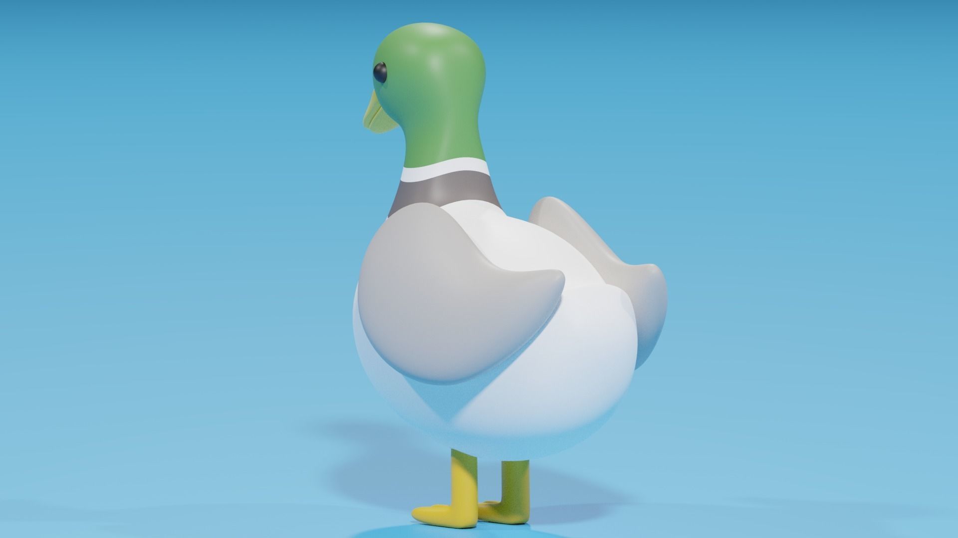 Cartoon Duck 3D model_4