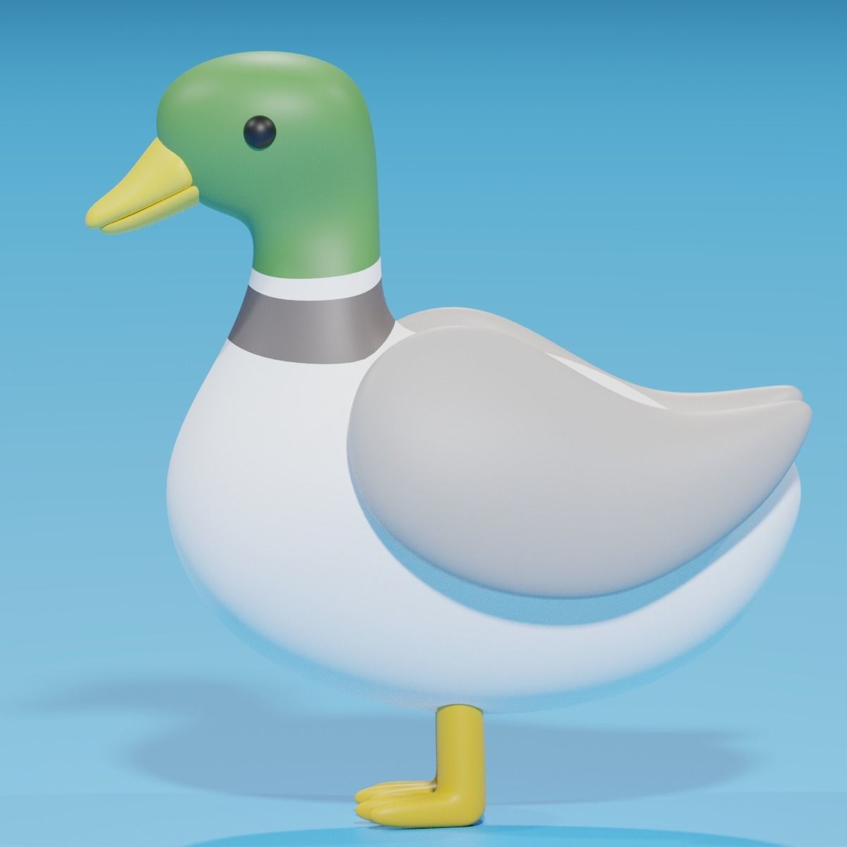 Cartoon Duck 3D model_5