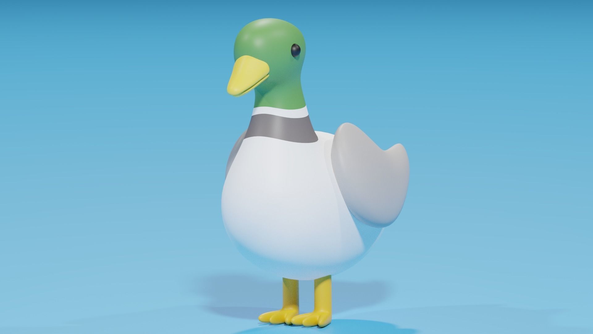 Cartoon Duck 3D model_2