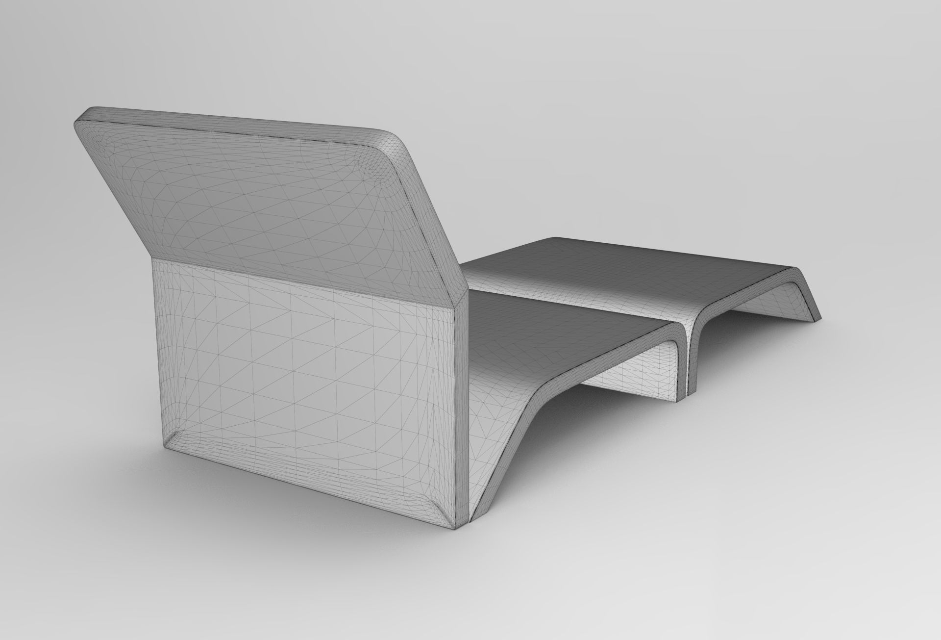 Jumbo Sun Lounger Low-poly 3D model_6