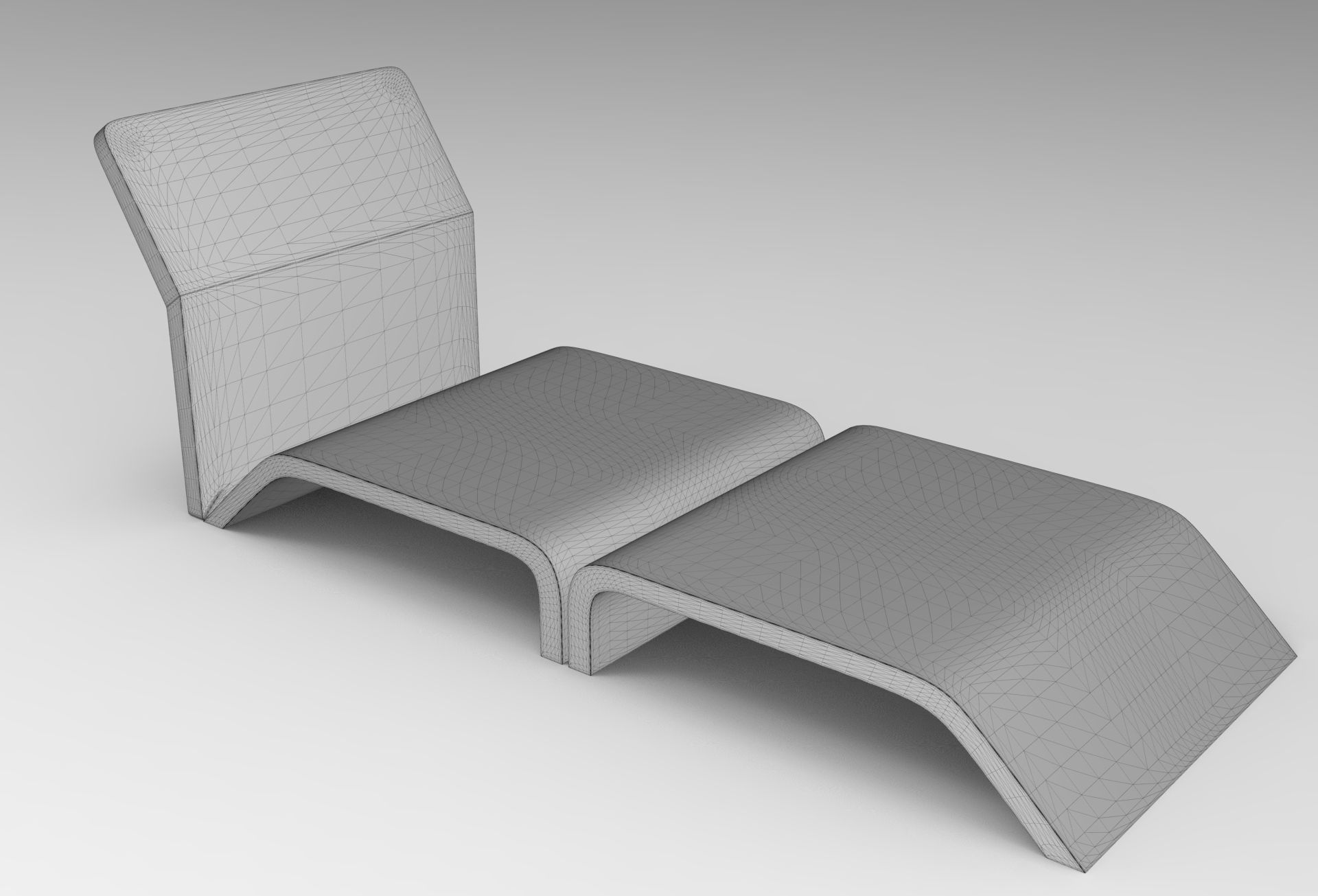 Jumbo Sun Lounger Low-poly 3D model_5