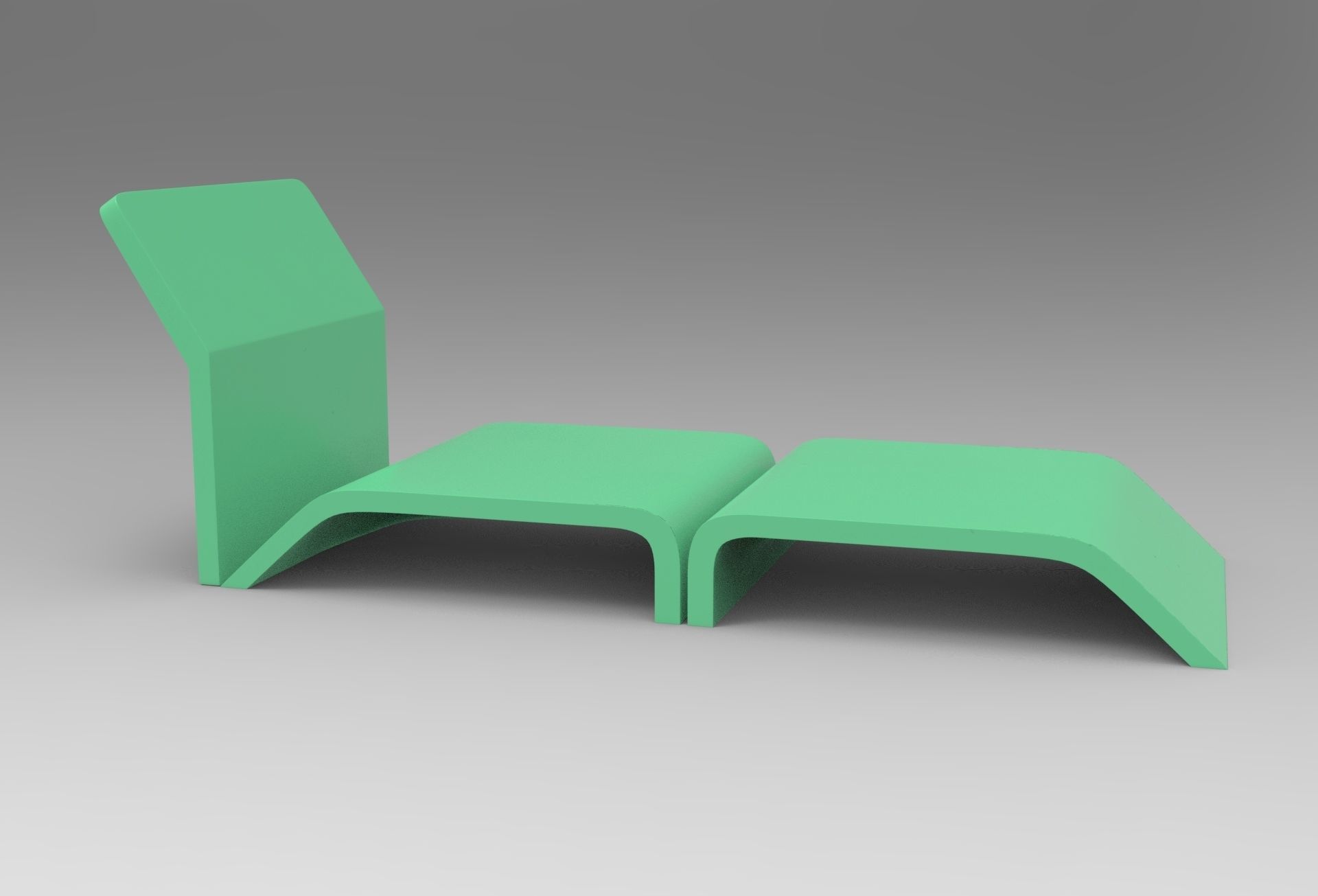 Jumbo Sun Lounger Low-poly 3D model_4