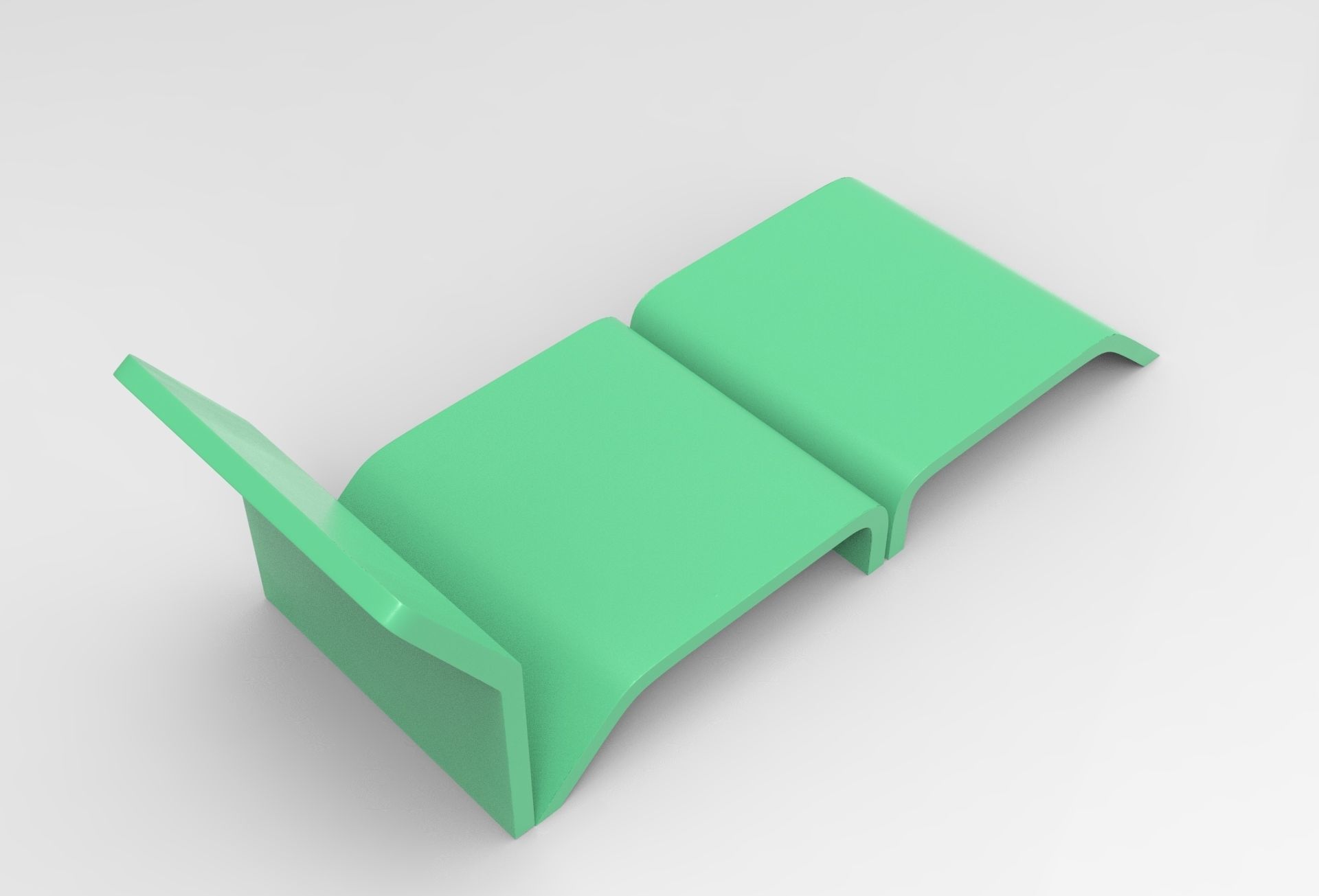 Jumbo Sun Lounger Low-poly 3D model_1