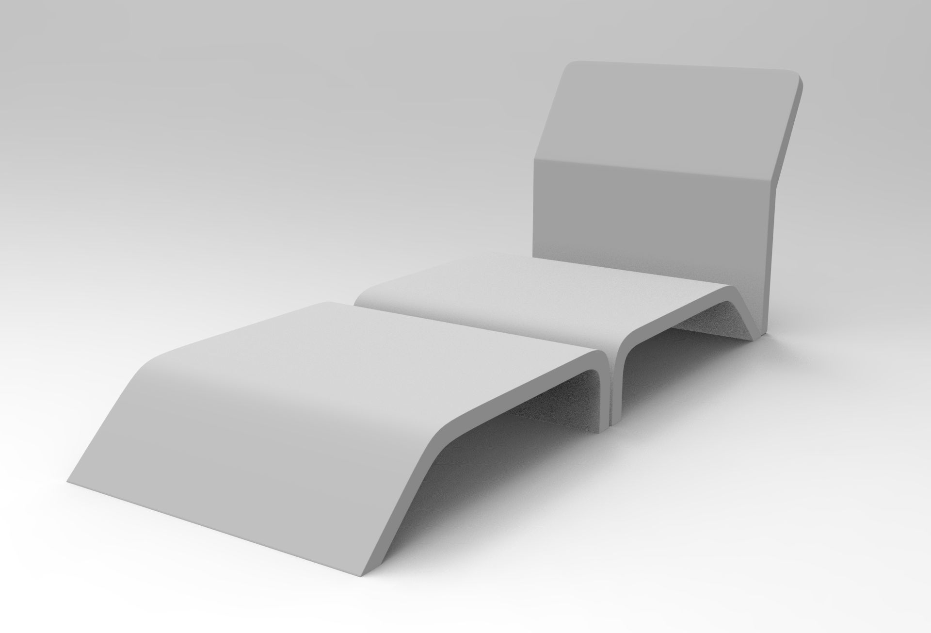Jumbo Sun Lounger Low-poly 3D model_8