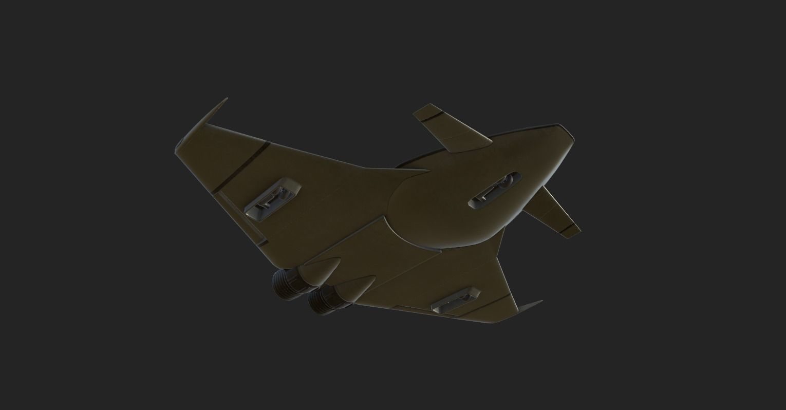 Sci Fi Rigged Spacecraft Low-poly 3D model_6