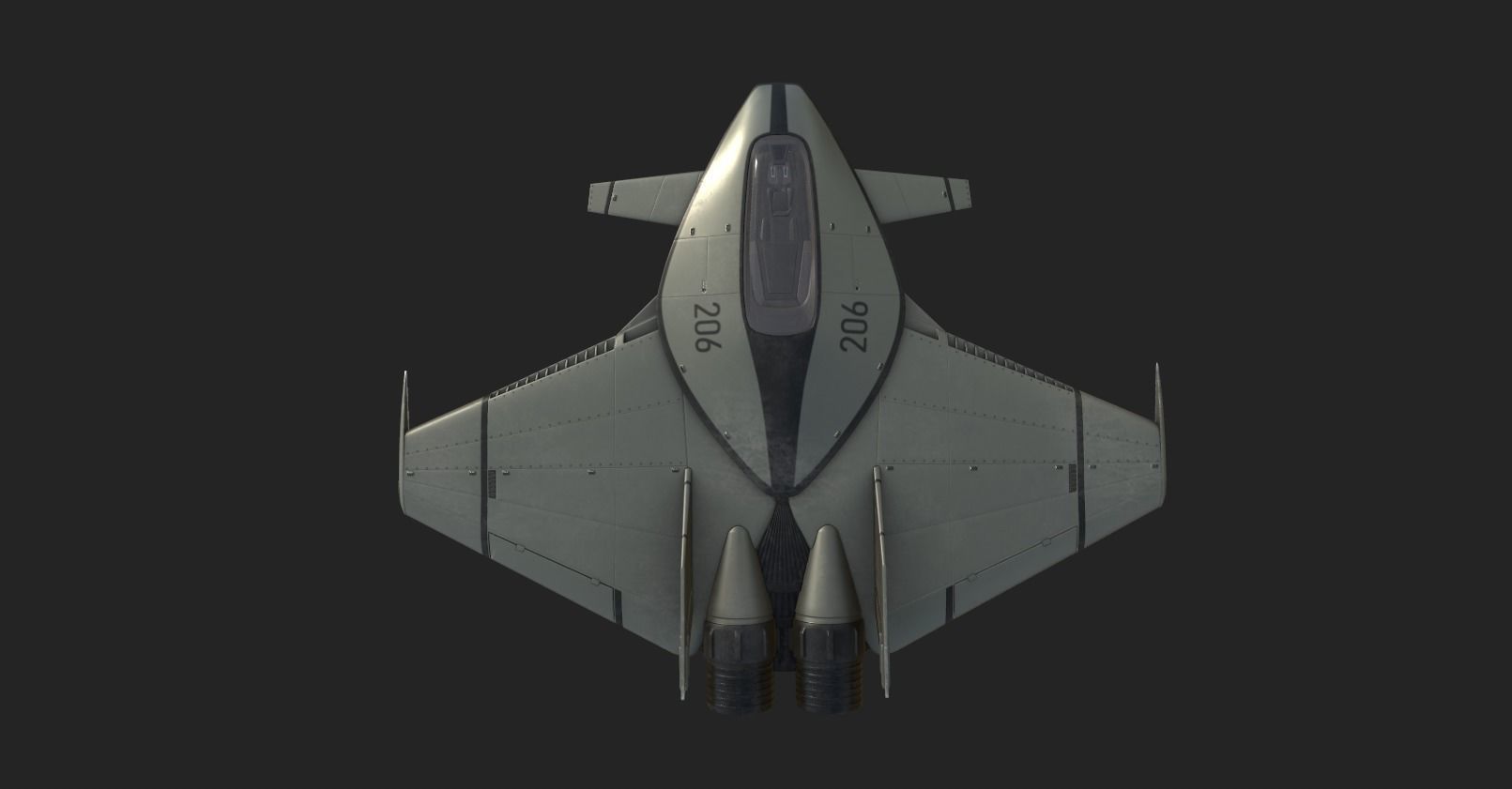 Sci Fi Rigged Spacecraft Low-poly 3D model_5