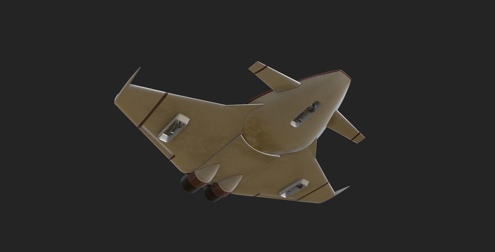 Sci Fi Rigged Spacecraft Low-poly 3D model_3
