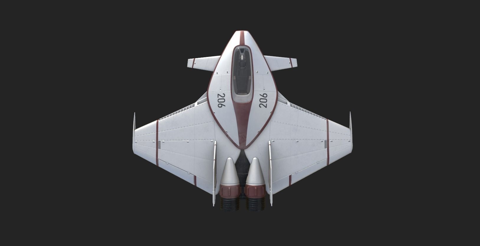 Sci Fi Rigged Spacecraft Low-poly 3D model_2