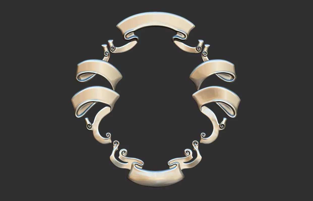 Heraldic Scroll - Crest - Coar of Arms 3D print model_0