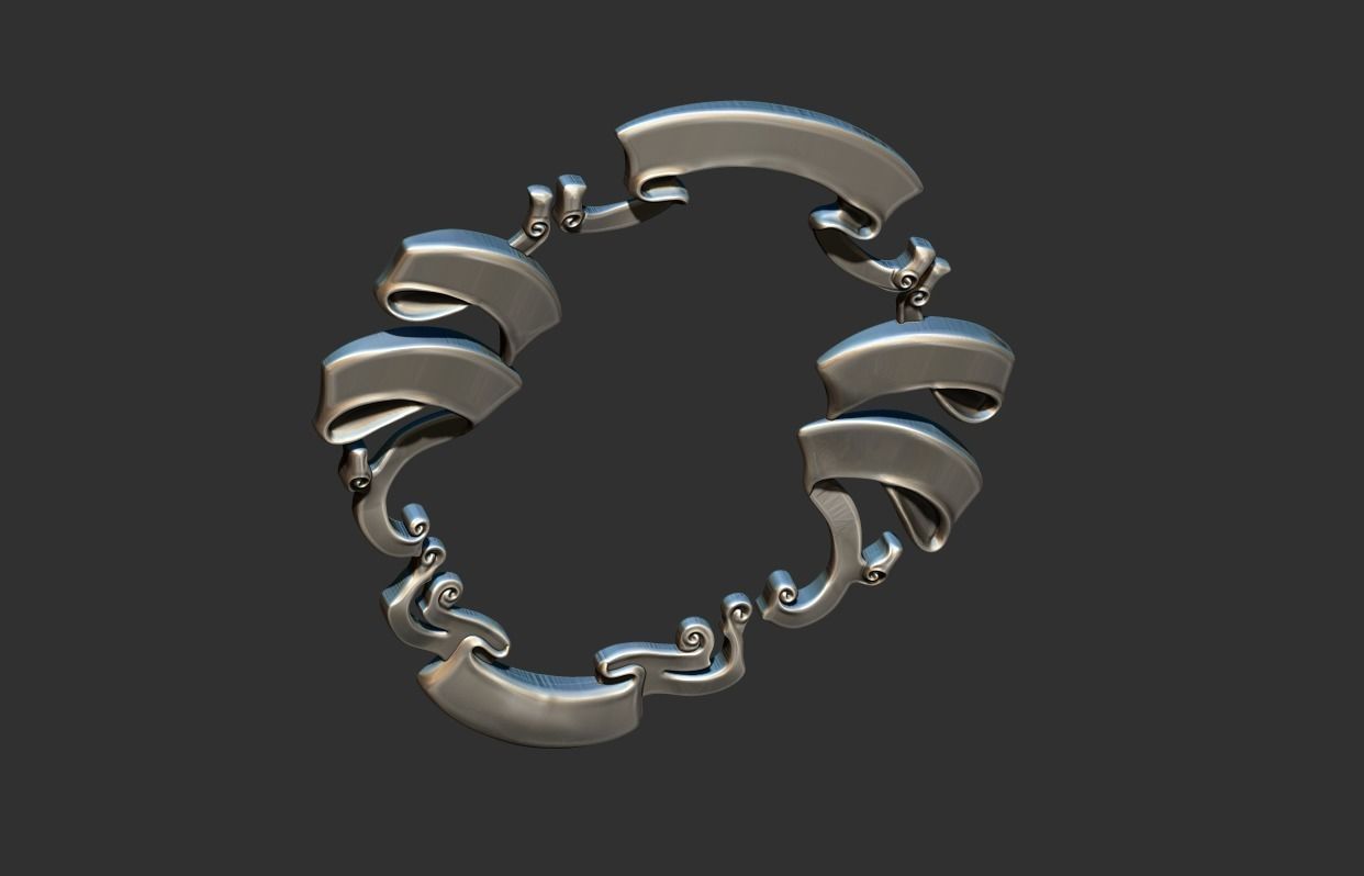 Heraldic Scroll - Crest - Coar of Arms 3D print model_9