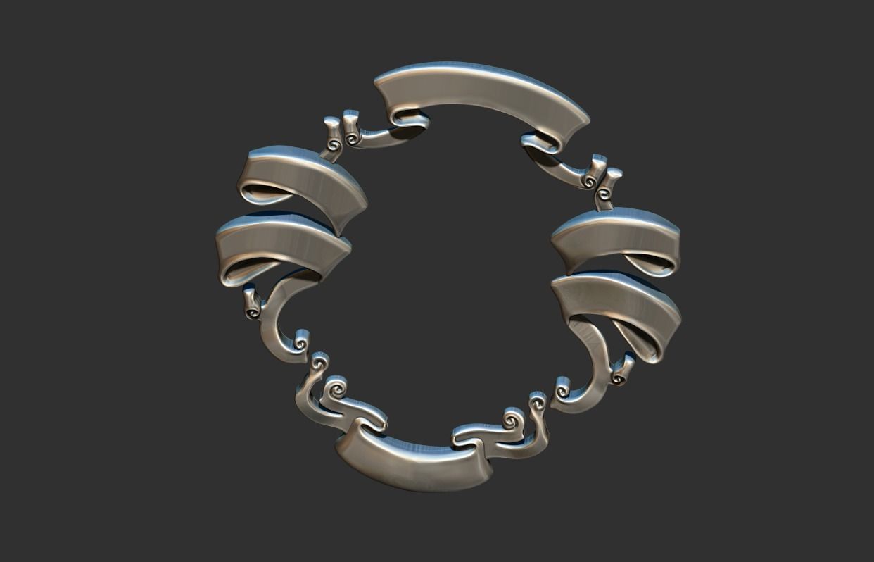 Heraldic Scroll - Crest - Coar of Arms 3D print model_8