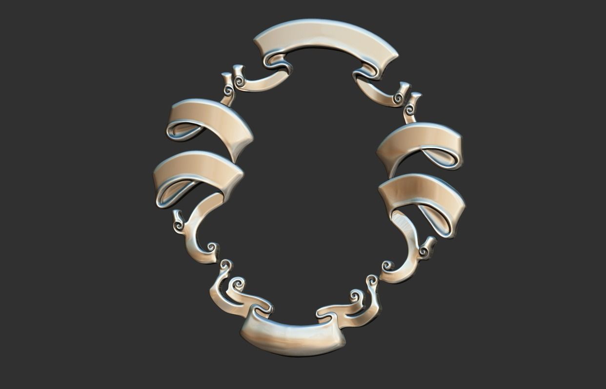 Heraldic Scroll - Crest - Coar of Arms 3D print model_7