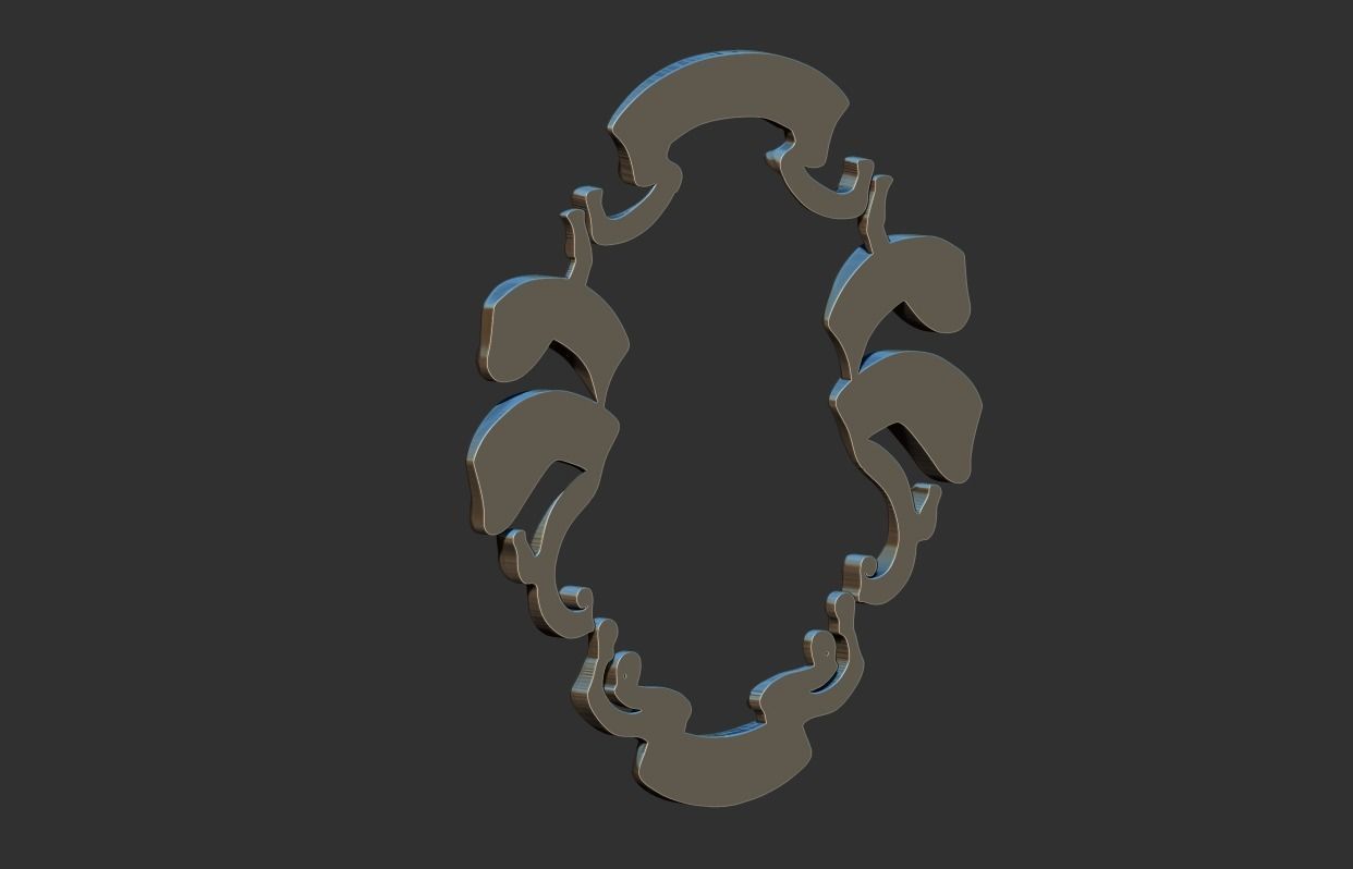 Heraldic Scroll - Crest - Coar of Arms 3D print model_5