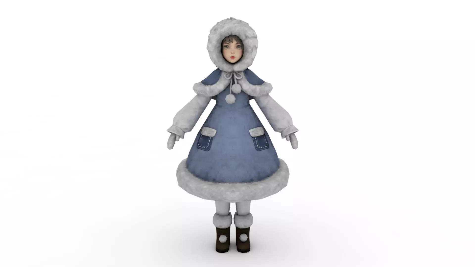 Snow girl 3D model_0