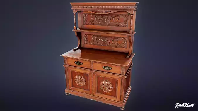 VICTORIAN - Cabinet Victorian 01 - LOW POLY AND NANITE