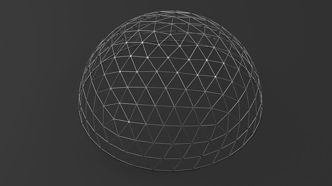 Hemisphere Geodesic Metal Construction 3D model 4