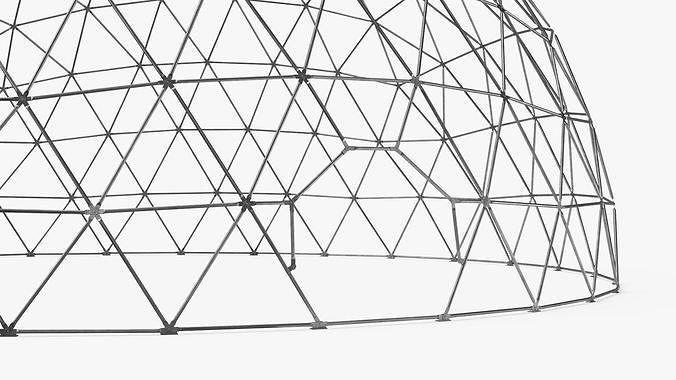 Hemisphere Geodesic Metal Construction 3D model 7