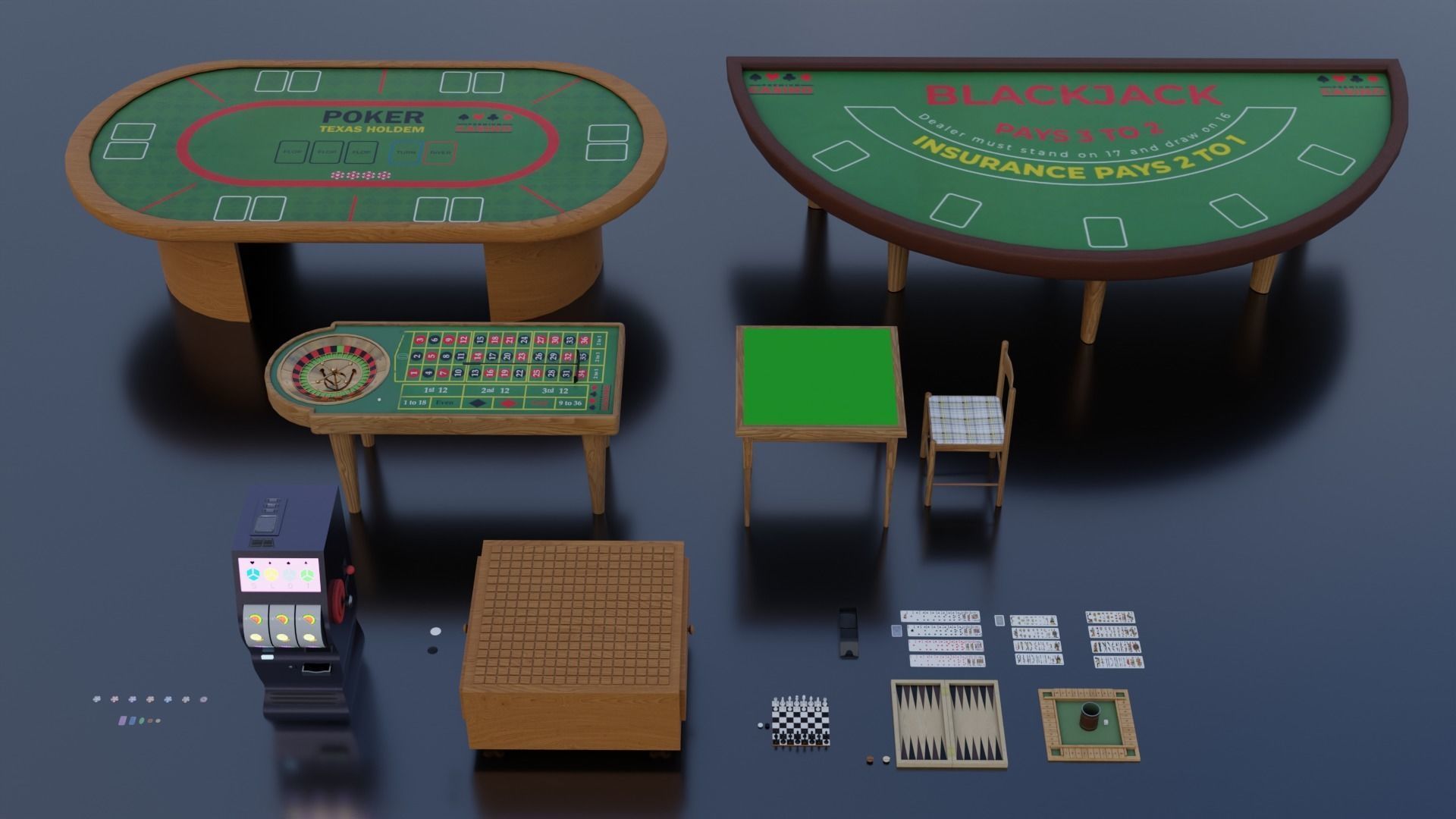 Casino - Asset pack Low-poly 3D model_2