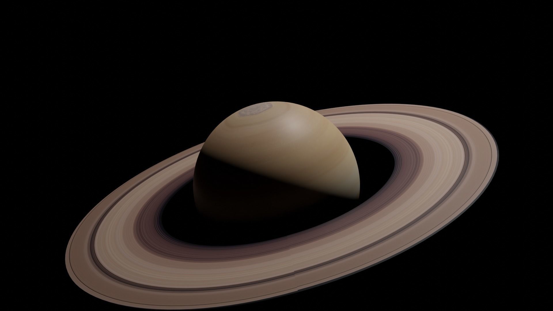 Majestic Saturn A 3D Exploration Low-poly 3D model_2