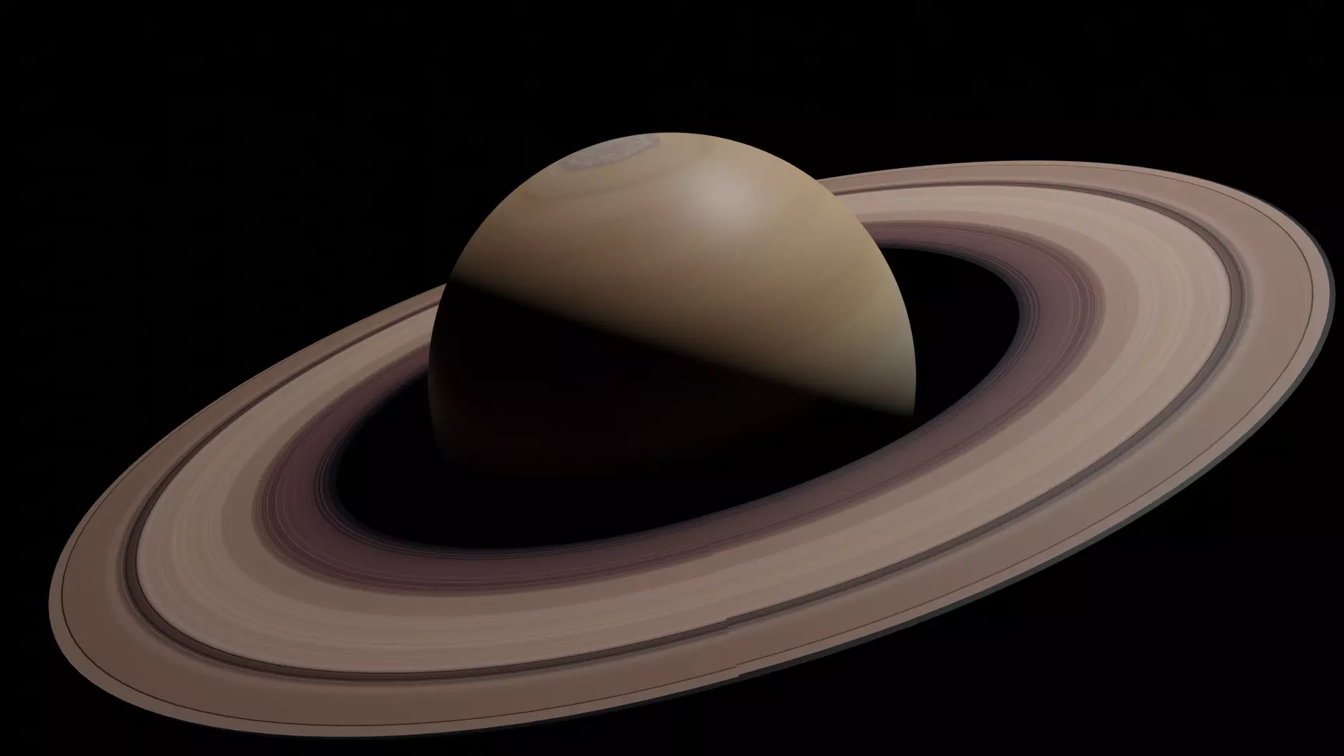 Majestic Saturn A 3D Exploration Low-poly 3D model_0