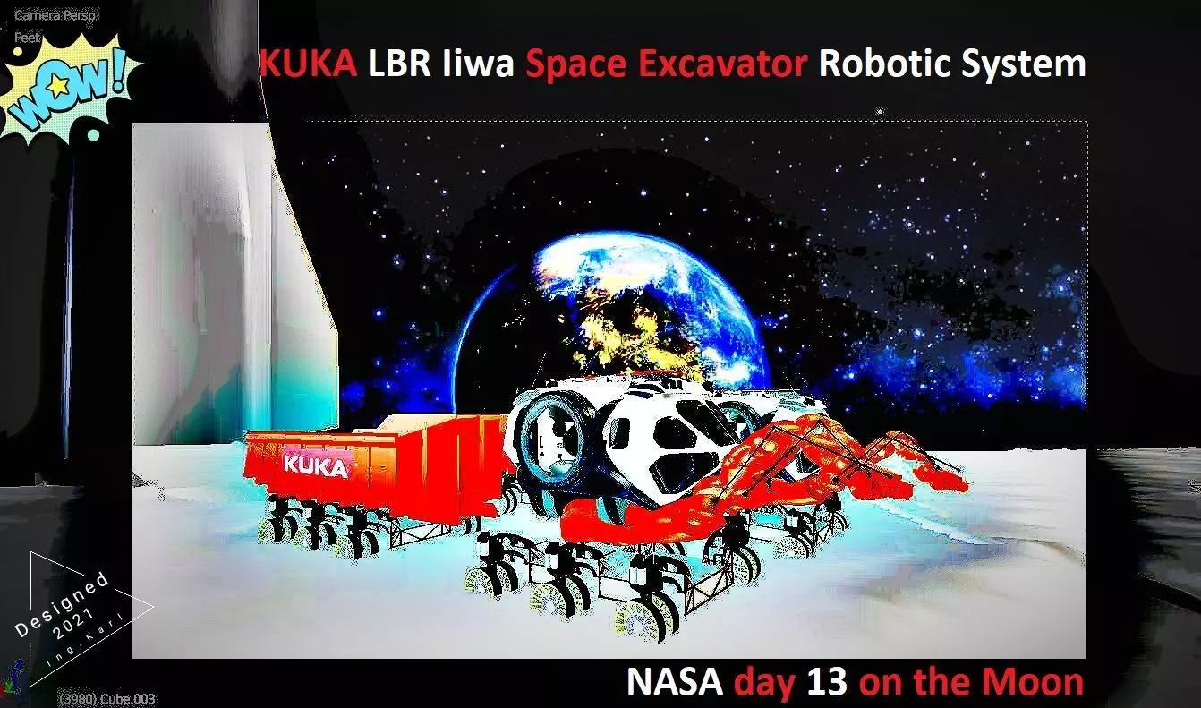 SPACE ROBOTIC MOON SCENE 3D model_0